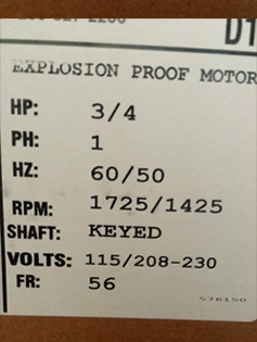 3/4 HP motor